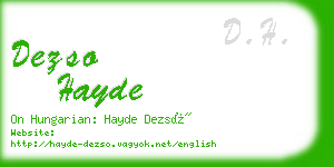 dezso hayde business card